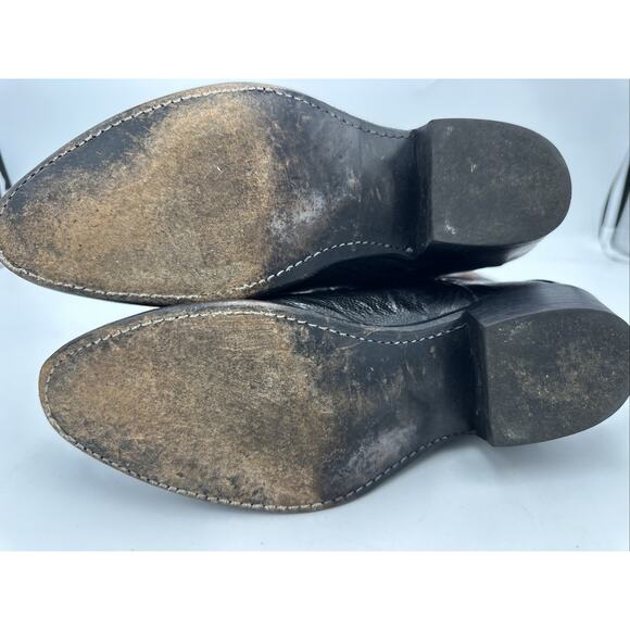 Larry Mahan Men’s 8.5D Black Embossed Leather Western Cowboy Boots vintage exoti - Picture 10 of 10